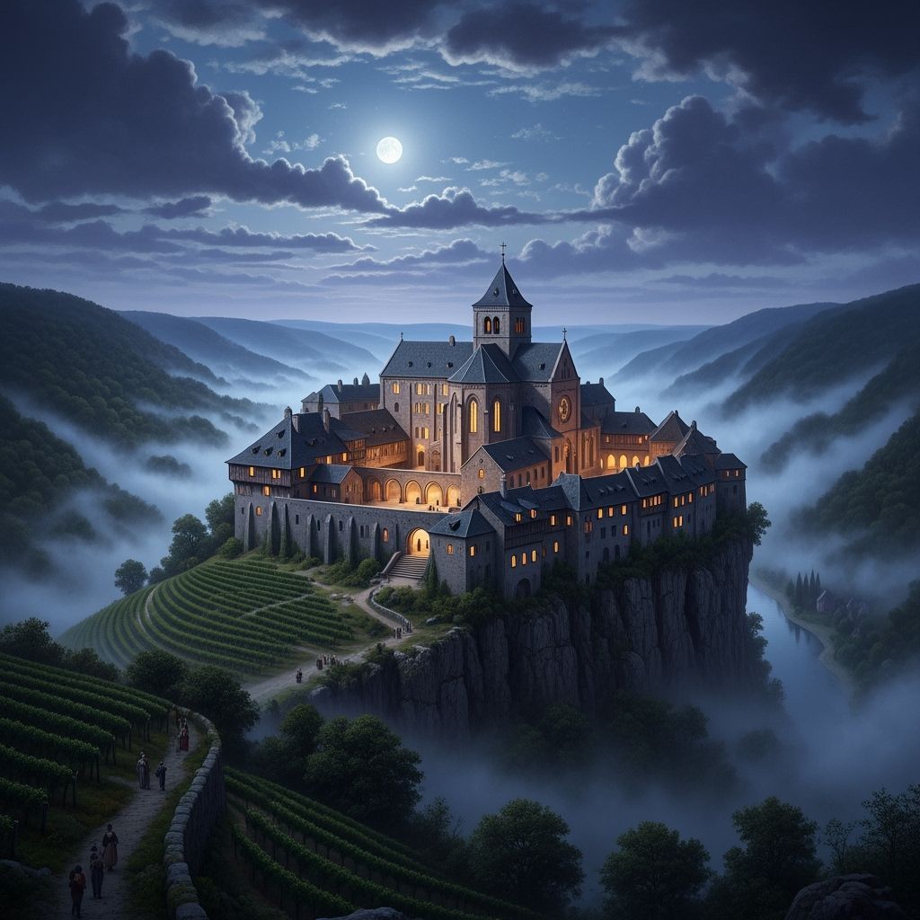 Mystical Monastery at Twilight: Matte Painting