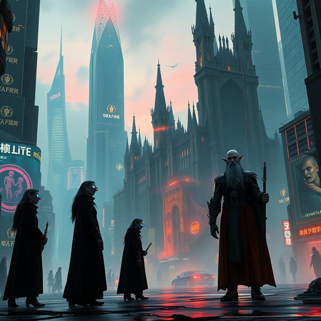 Cyberpunk Artists in Haunted Metropolis