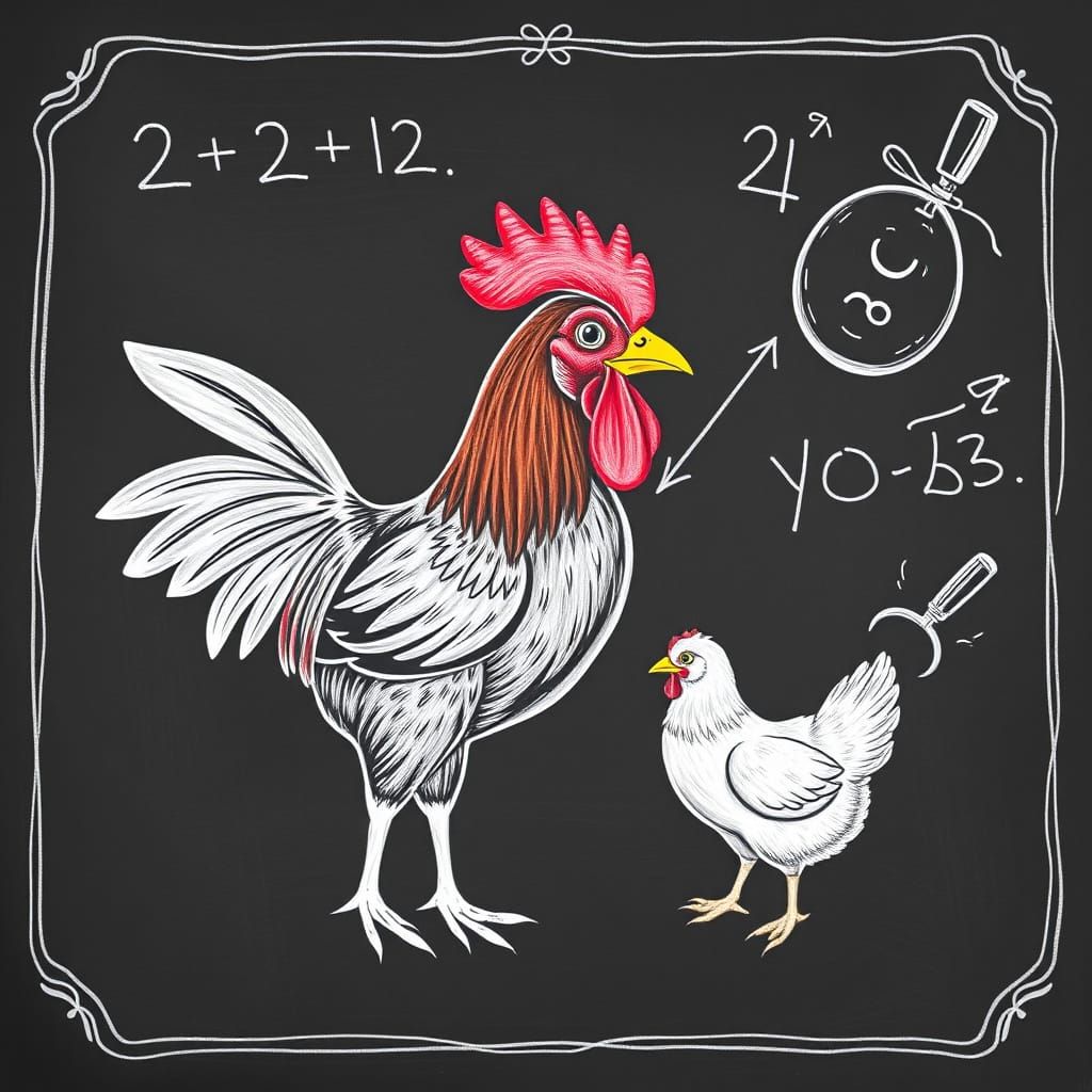 Chicken Math Chalkboard Art