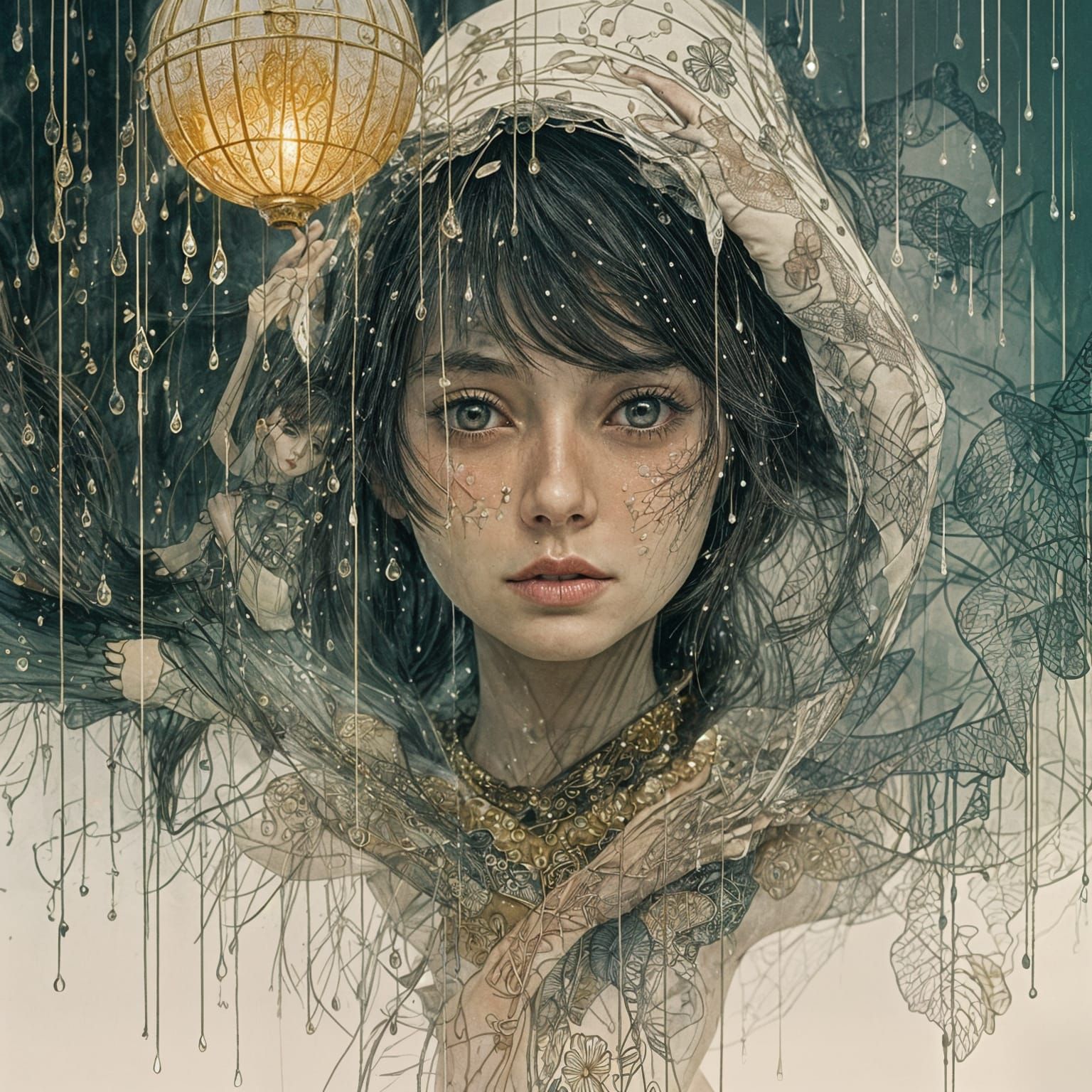 Porcelain Doll's Rainy Night Dance: Double Exposure