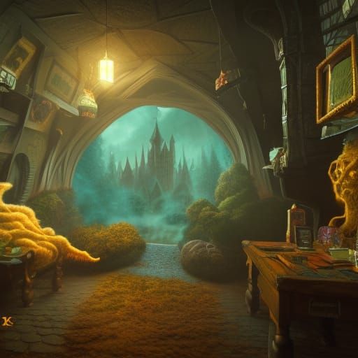 Hogwarts Chamber of Secrets: Dark Fantasy Art