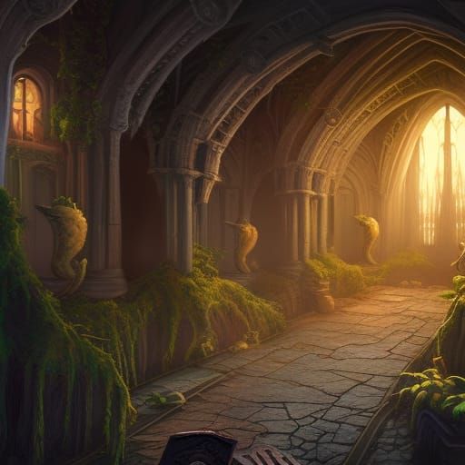 Hogwarts Chamber of Secrets Monster in Dark Fantasy Style