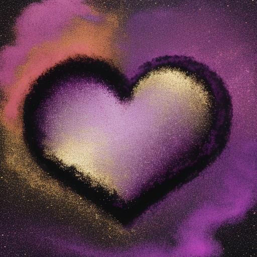 Abstract Heart of Pink and Purple Smoke