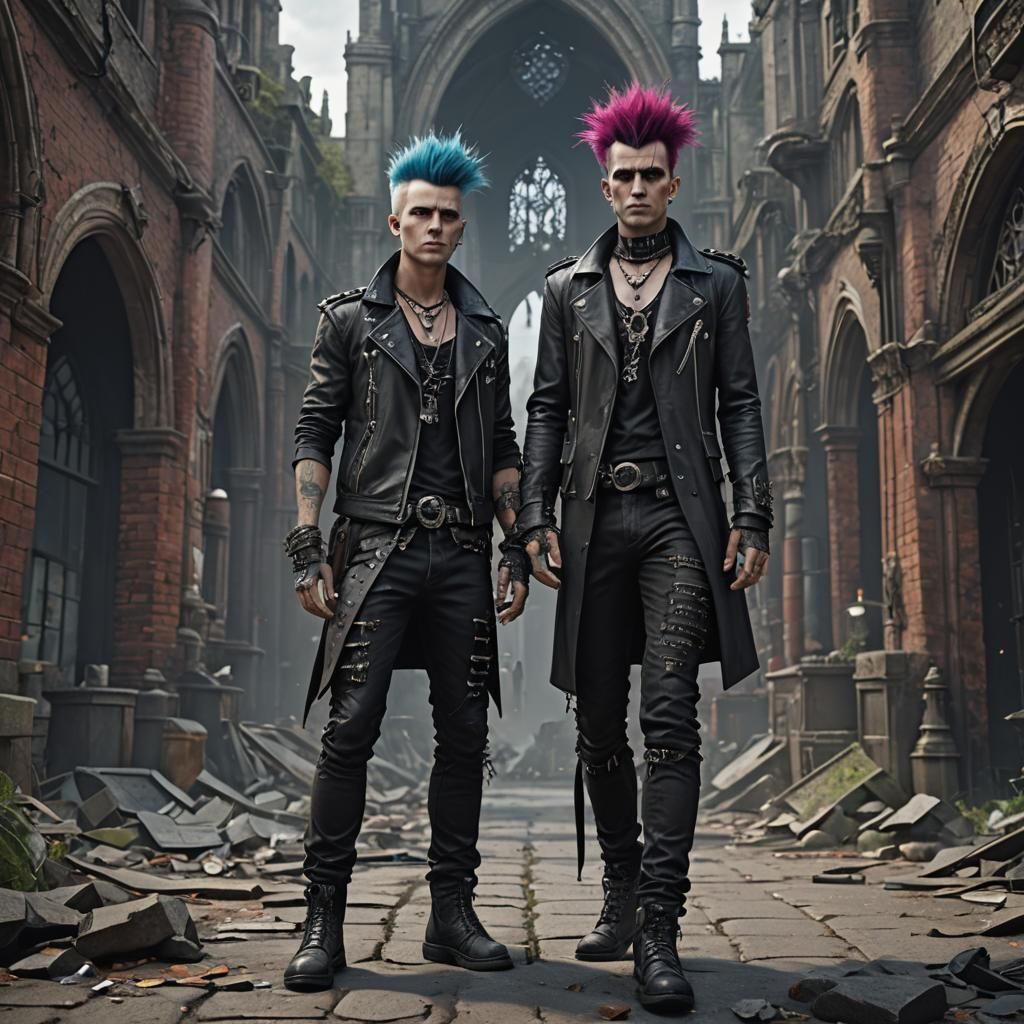 Punk Rock Gothic Male in Detailed Matte Painting
