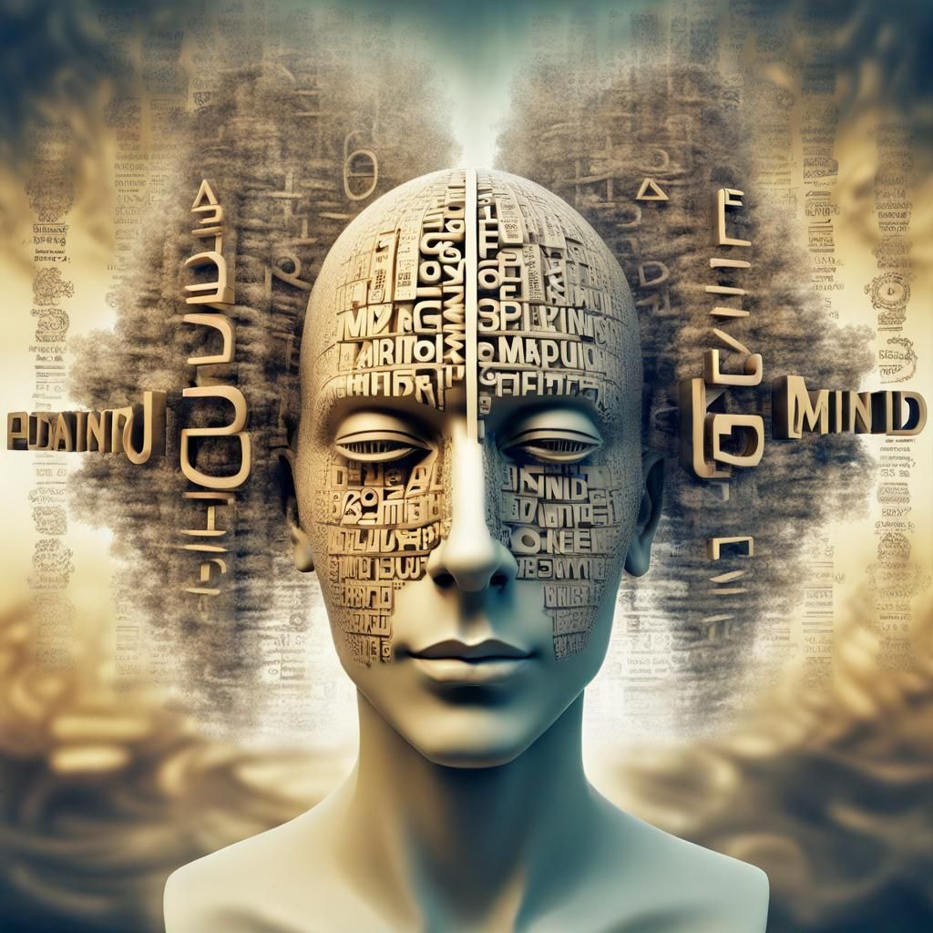 Swirling Text Emanating from 3D Portrait