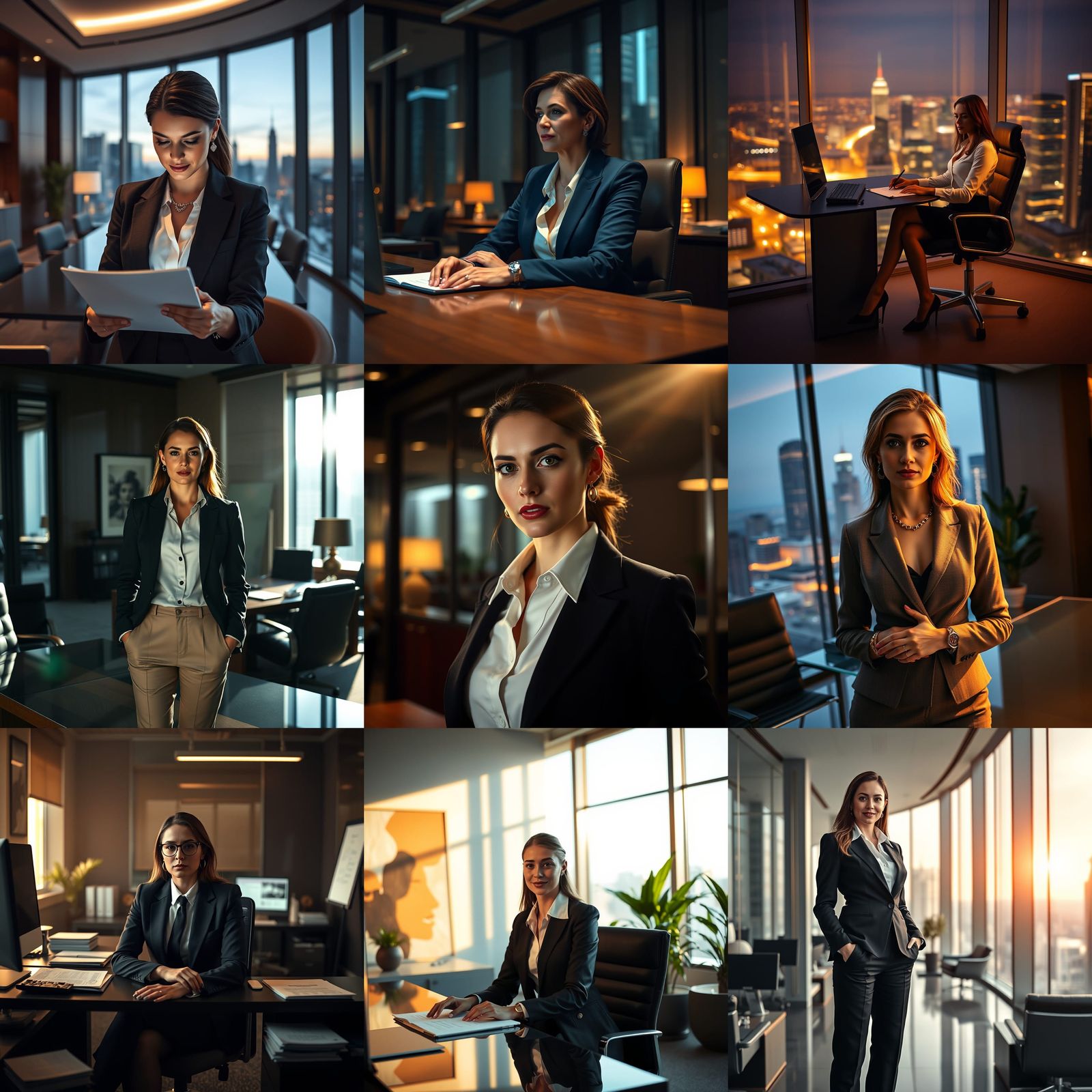 Hyperrealistic Businesswoman at Work in High Definition