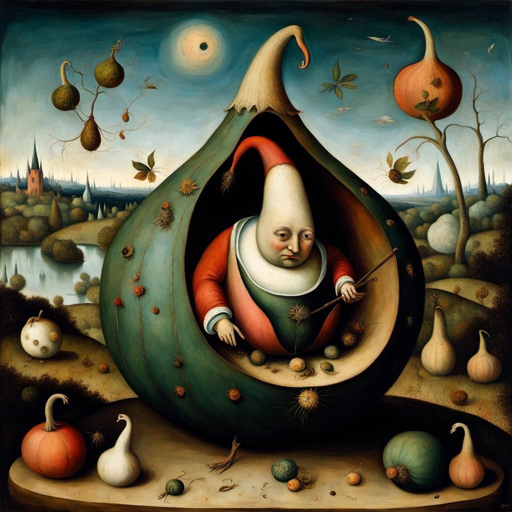 Surreal Gourd in Impressionist Style