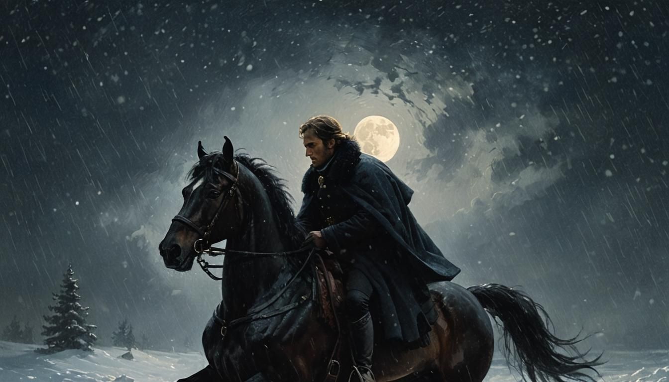 Snowstorm Rider in Russian Romanticism Style