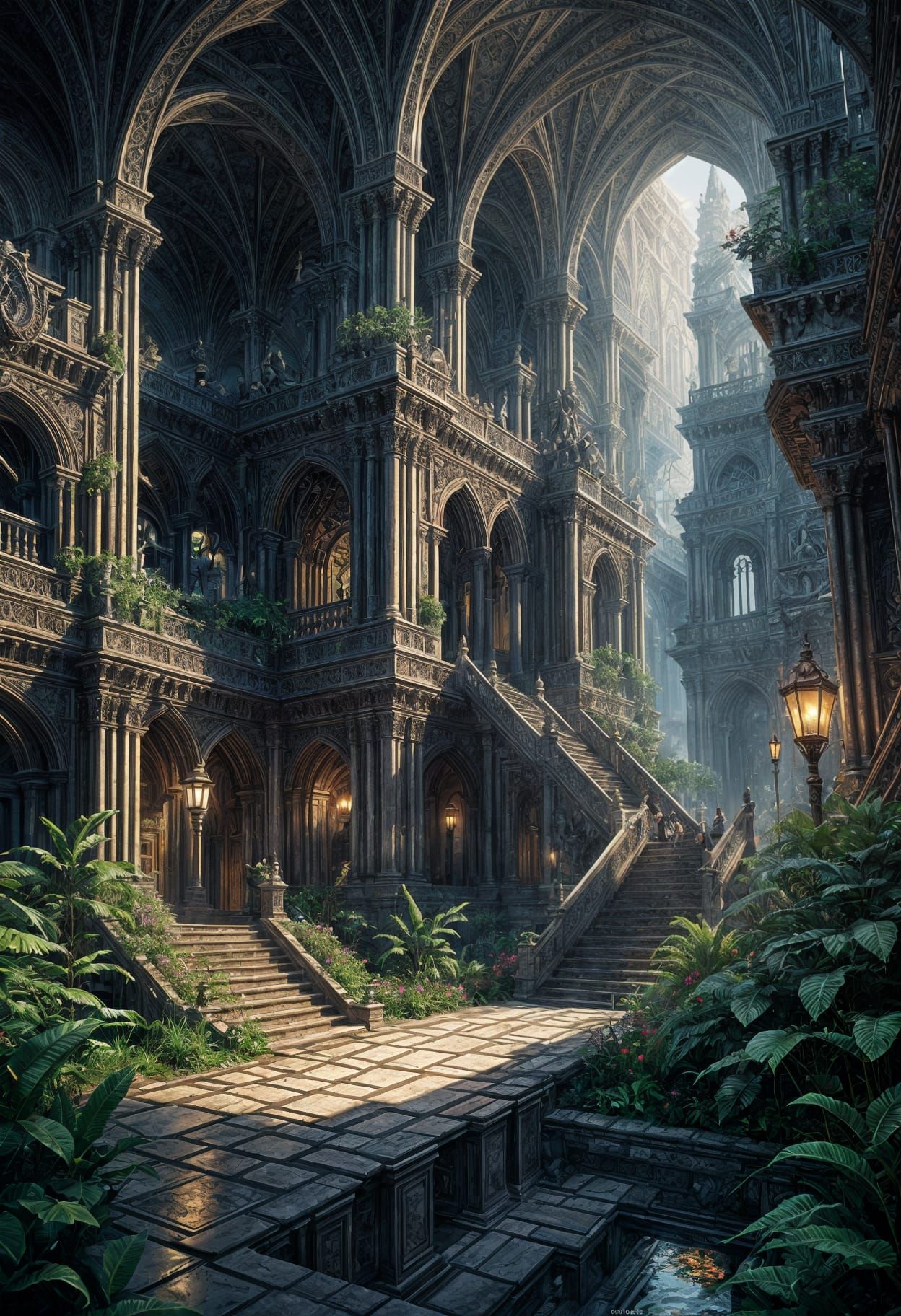 Surreal Cityscape in Hyperrealistic Fantasy Art