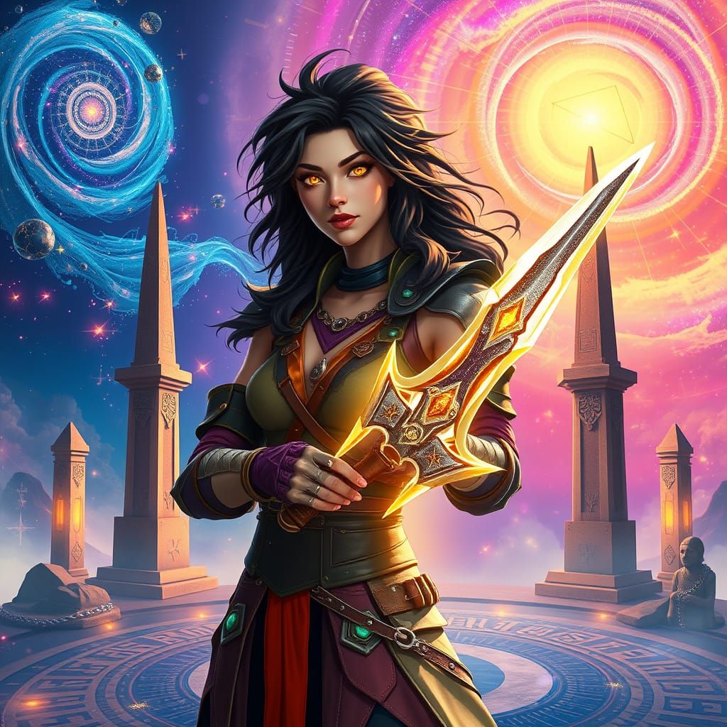 Ethereal Warrior in the Celestial Nexus