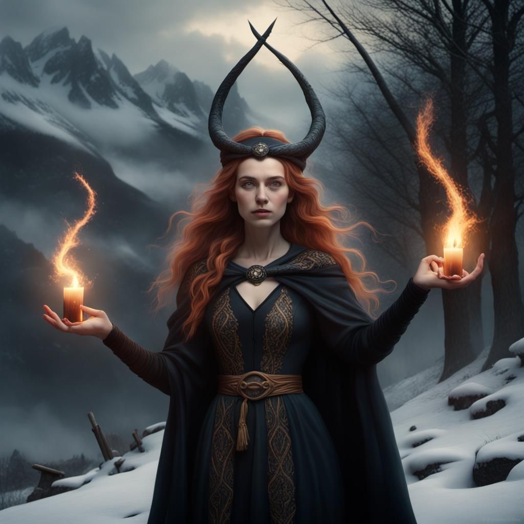 Imbolc Witch in Epic Cinematic Style