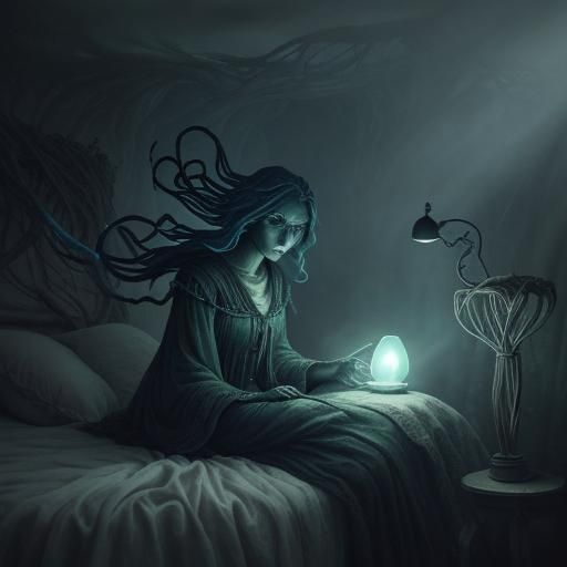 Dreamy Alien Cave: Matte Painting of Rest and Darkness