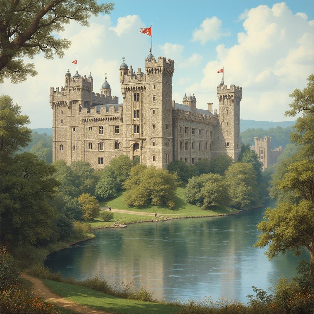 Windsor Castle in Romantic Landscape Style