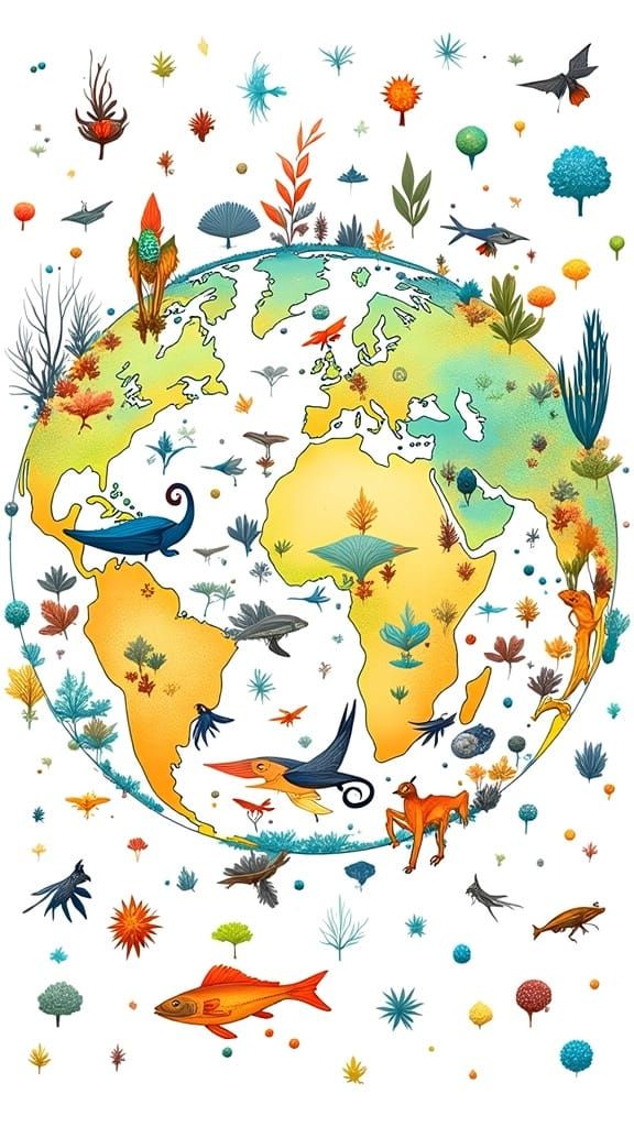 Eclectic Globe Showcasing Wildlife and Ecosystems