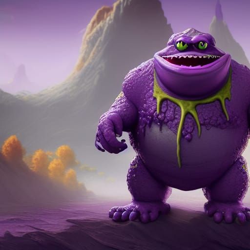 Grimace Happy Meal Toy Monster: Detailed Matte Painting