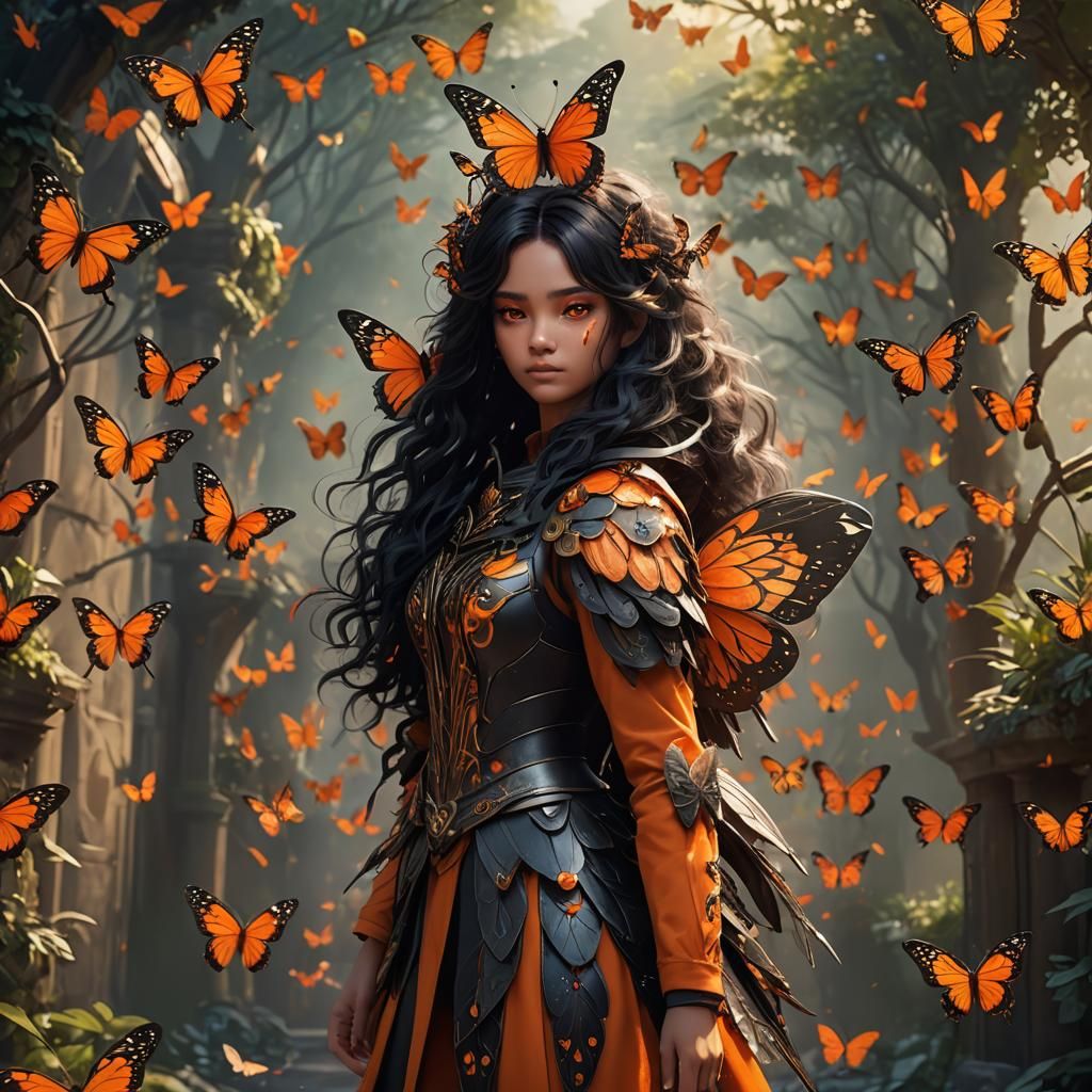 Girl with Butterfly Wings in Fantasy Concept Art