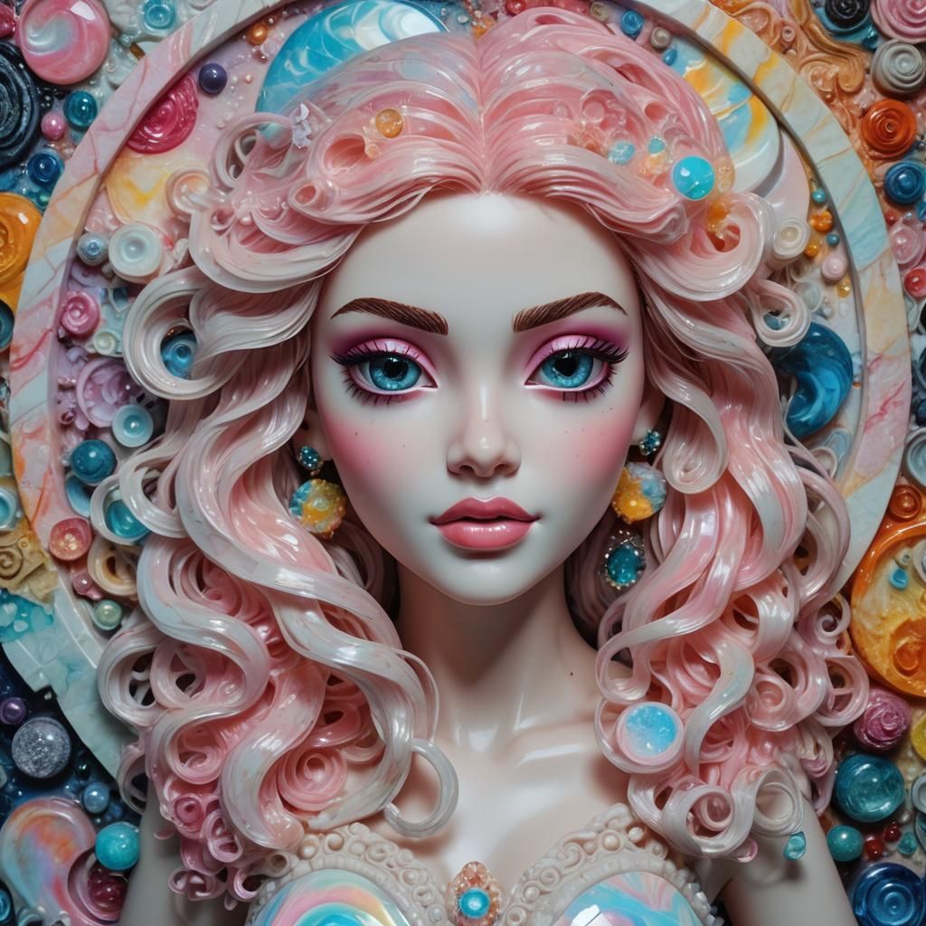 Opalescent Moana Portrait in Moonstonepunk Style