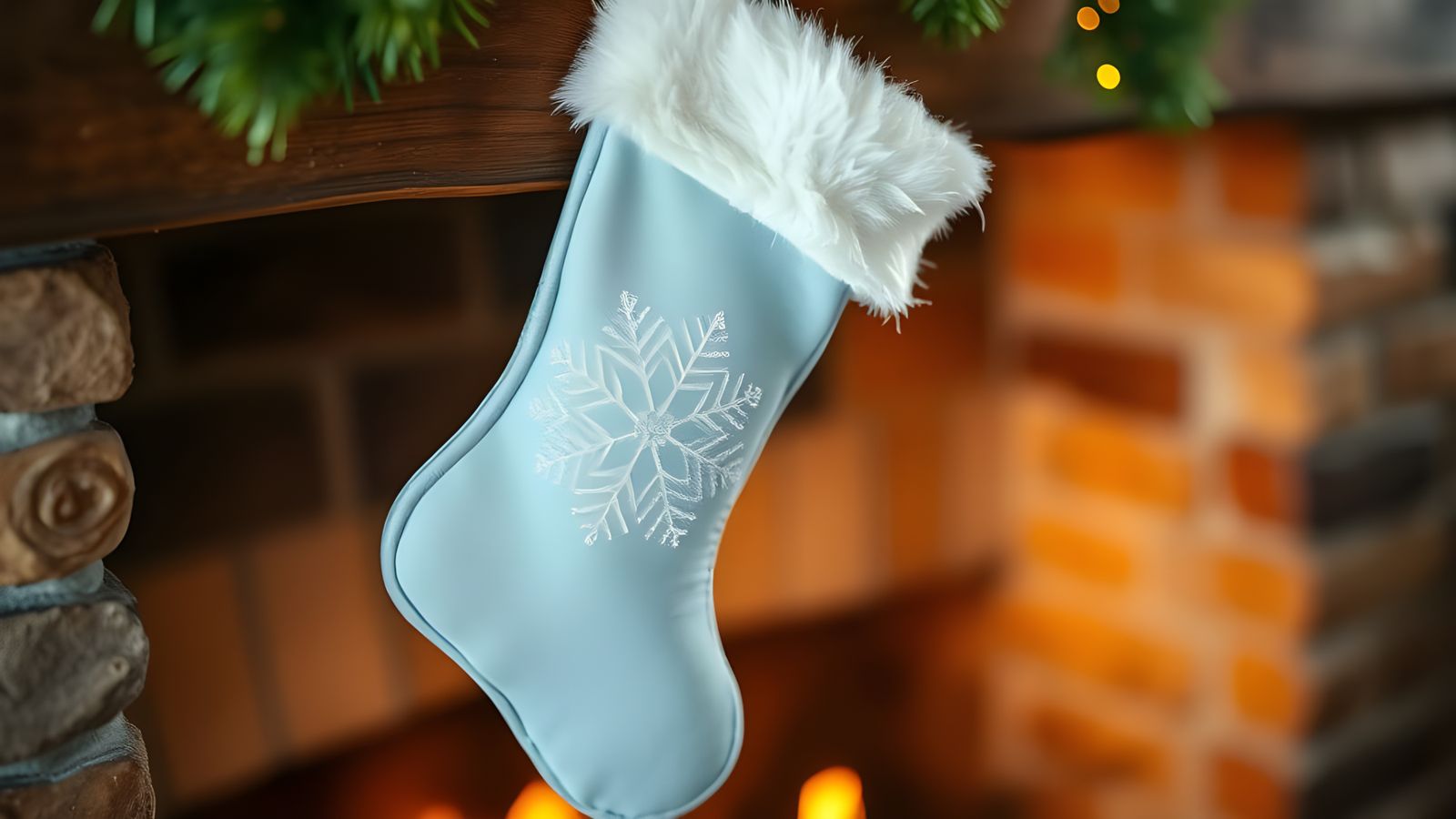 Winter Wonderland Christmas Stocking in Soft Light