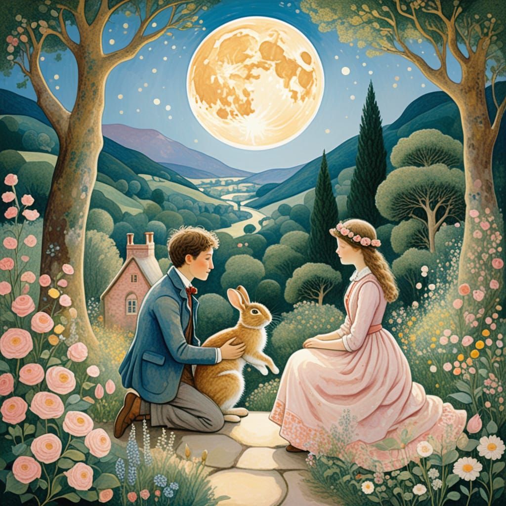 Lovers under moonlight