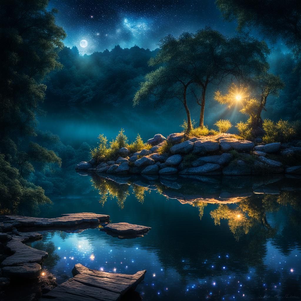 Fairy and Goblin Chatting in Enchanted Forest