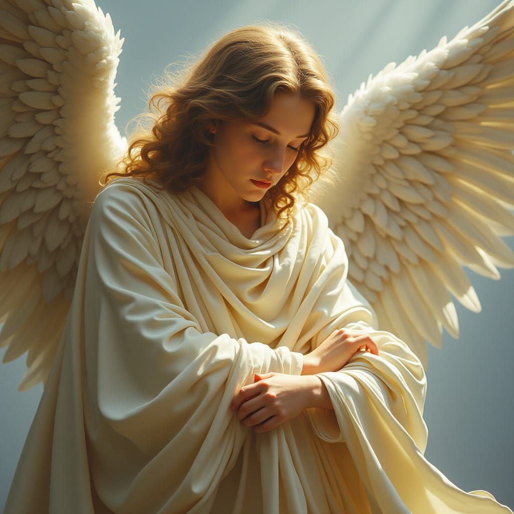 Archangel Gabriel in Baroque Renaissance Style with Golden L...