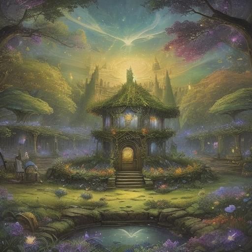 Ancient Irish Ringfort in a Whimsical Fantasy Landscape