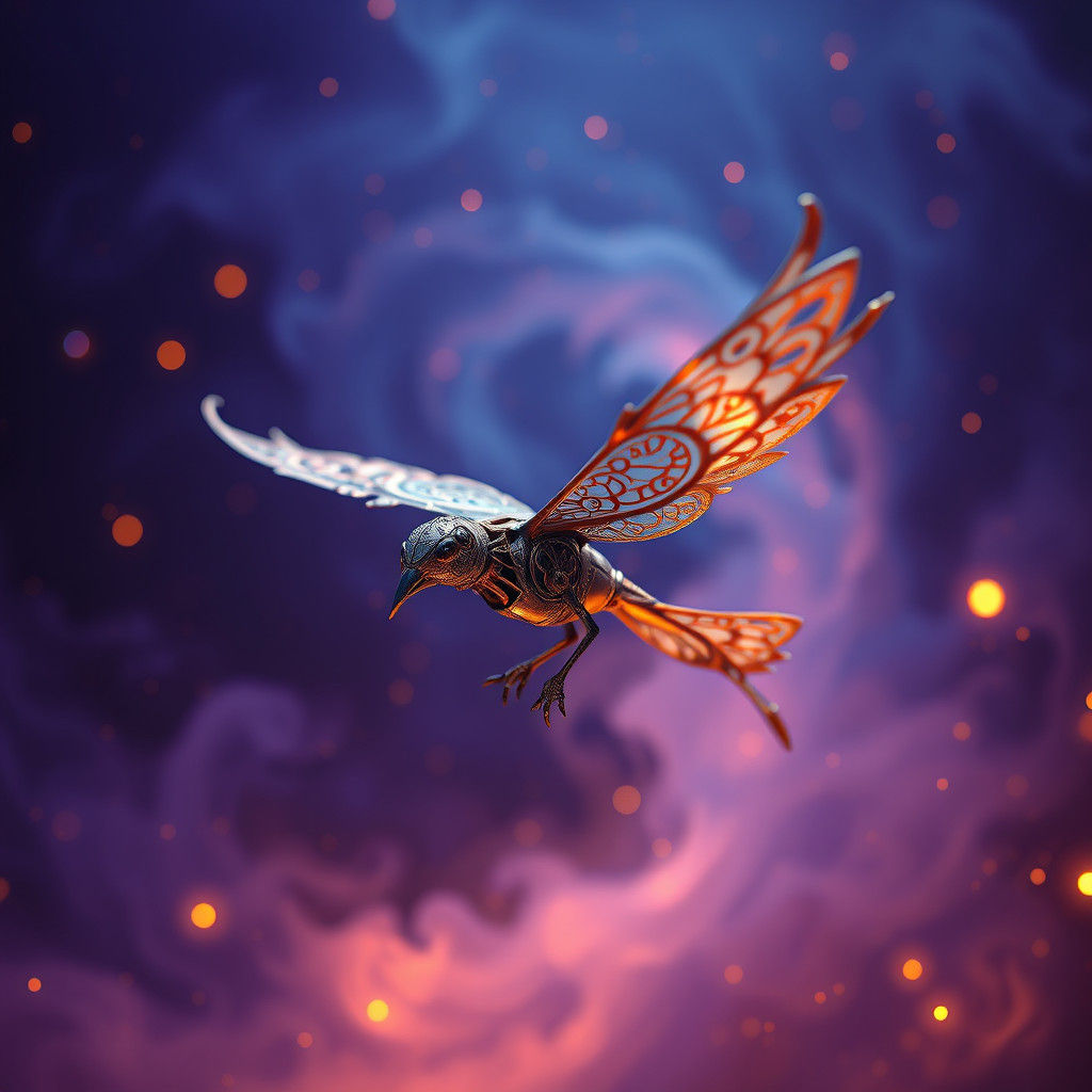 Iron Bird in Flight: Hyper-Detailed Concept Art