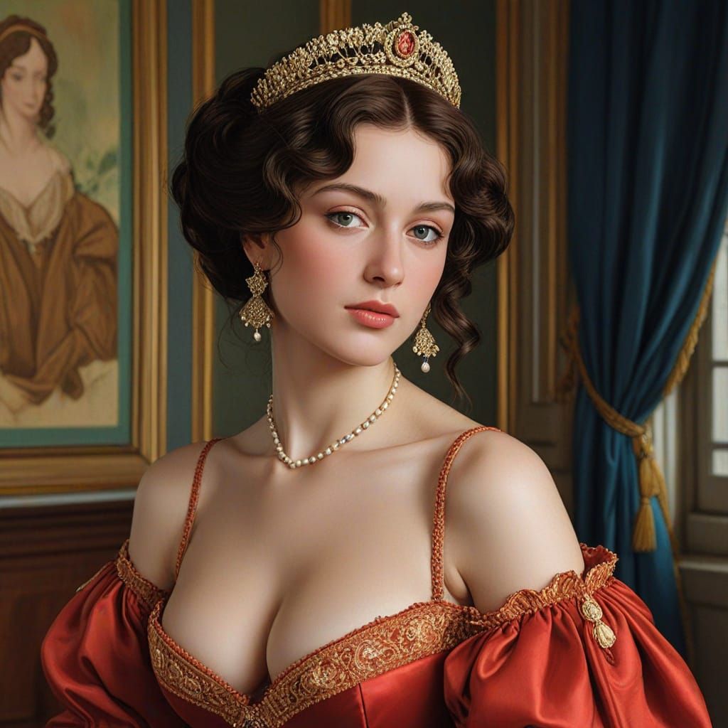 Sultry Queen in Regal Attire
