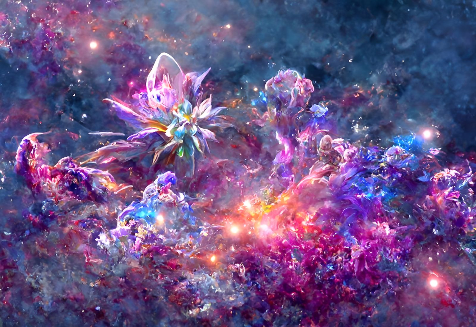 Fantasy Nebula Flower in Celestial Space
