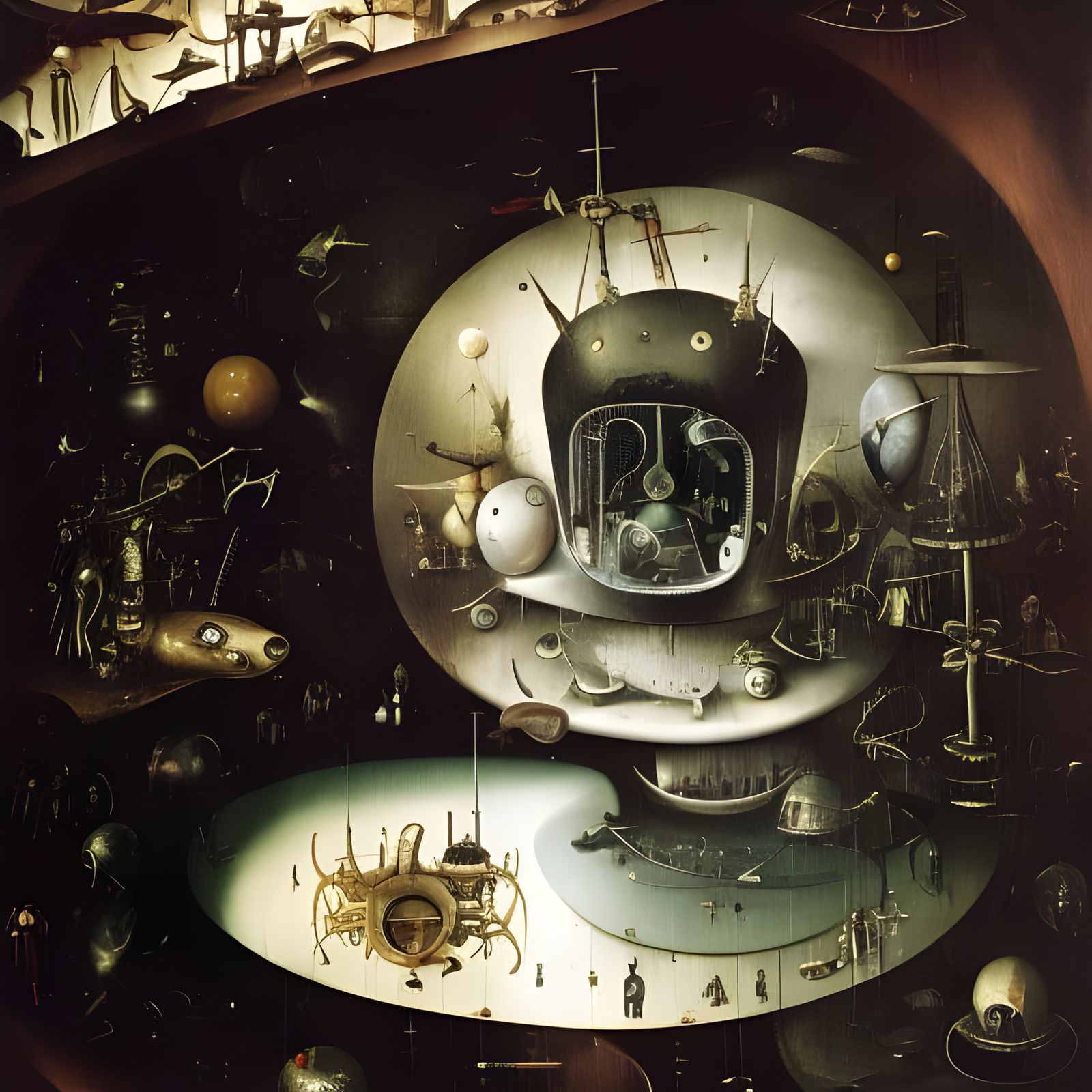 Eldritch Alien Spaceship Interior by Hieronymus Bosch