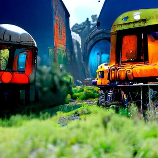 Fantastical Trains in Detailed Matte Painting