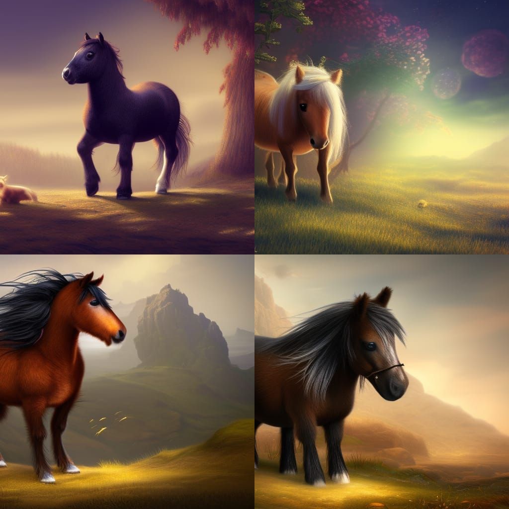 Cute Shetland Pony Fantasy Concept Art