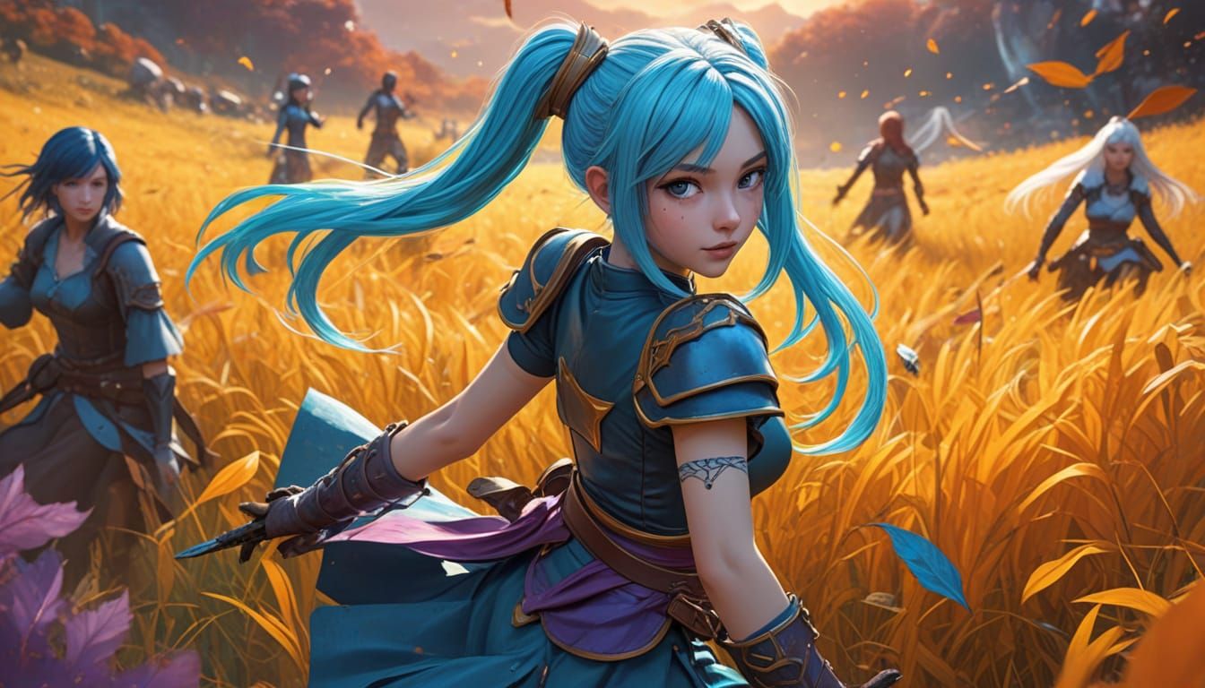 Cosplayers as Fantasy Characters in Comic Style