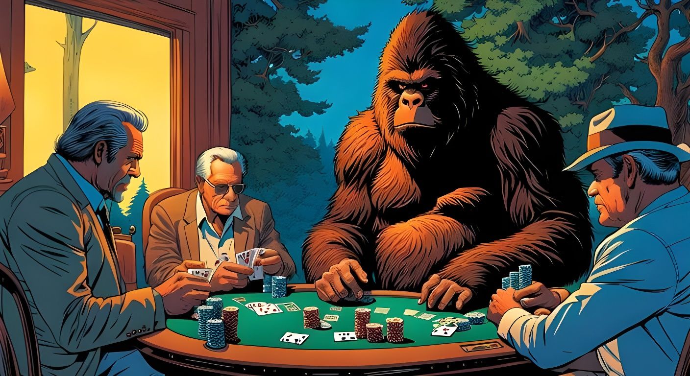Bigfoot Plays Poker: Hyperdetailed Art by Moebius