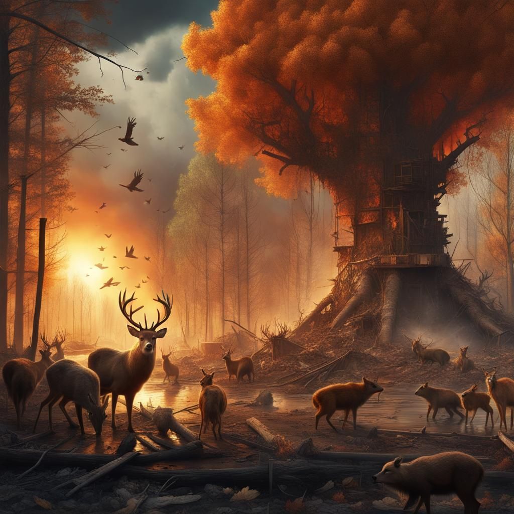 Animals Rebuild Forest City: Hope After the Fire