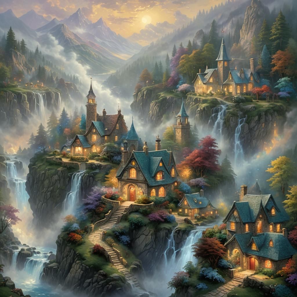 Ethereal Fantasy Landscape in Luminist Style