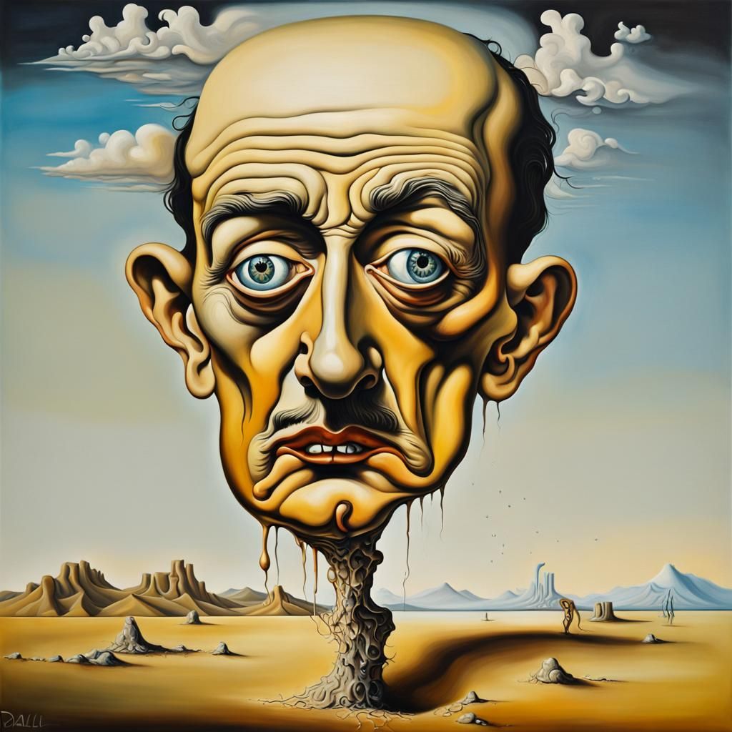 Surreal Melting Portrait in Dali Style