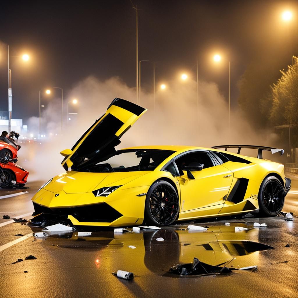AI Generated Lamborghini Crash