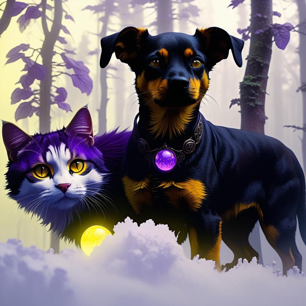 Mystical Forest Protectors in Dark Fantasy Style