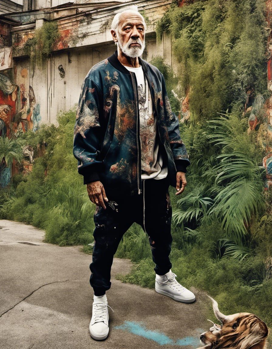 Detailed Hip-Hop Fashion Portrait in Matte Painting Style