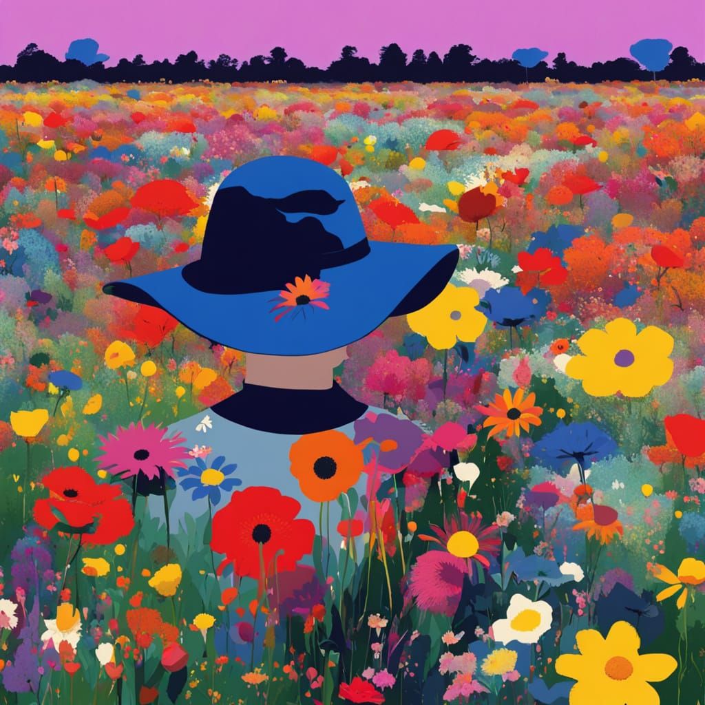 Vibrant Wildflower Hat in Deep Hues