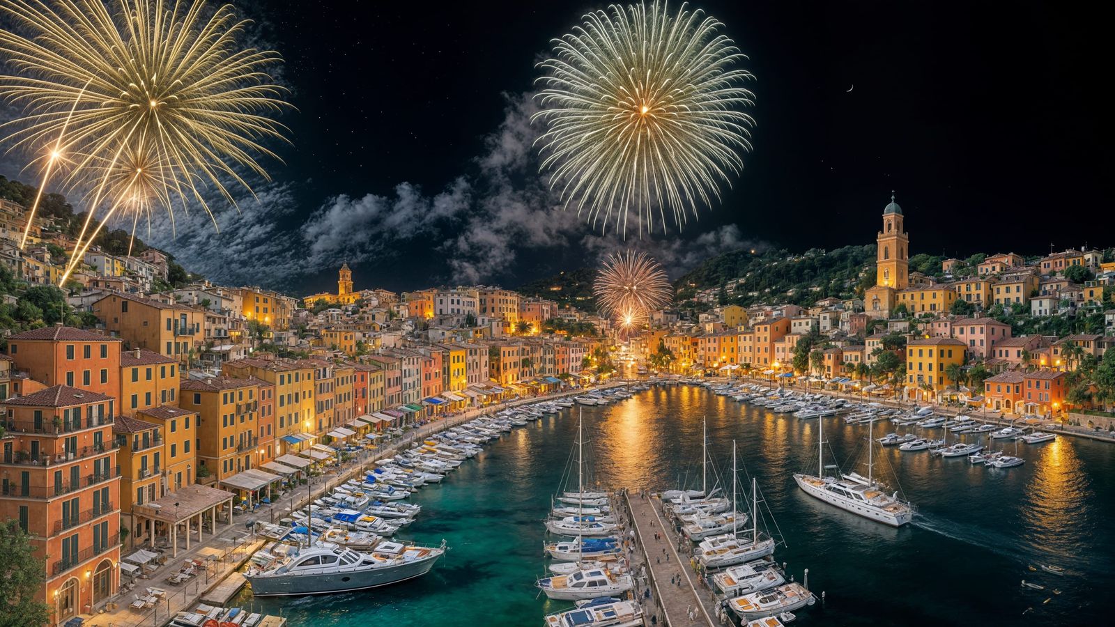 Fireworks Over Portofino: Italian Riviera Night