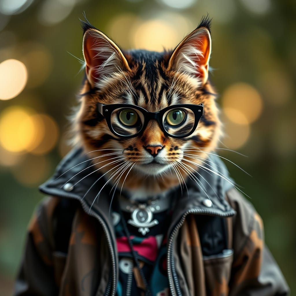 Generation X Cat in 80s Style: Professional Photography