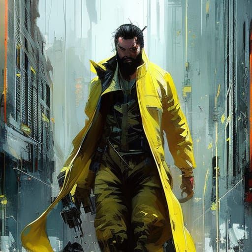 Man with Yellow raincoa