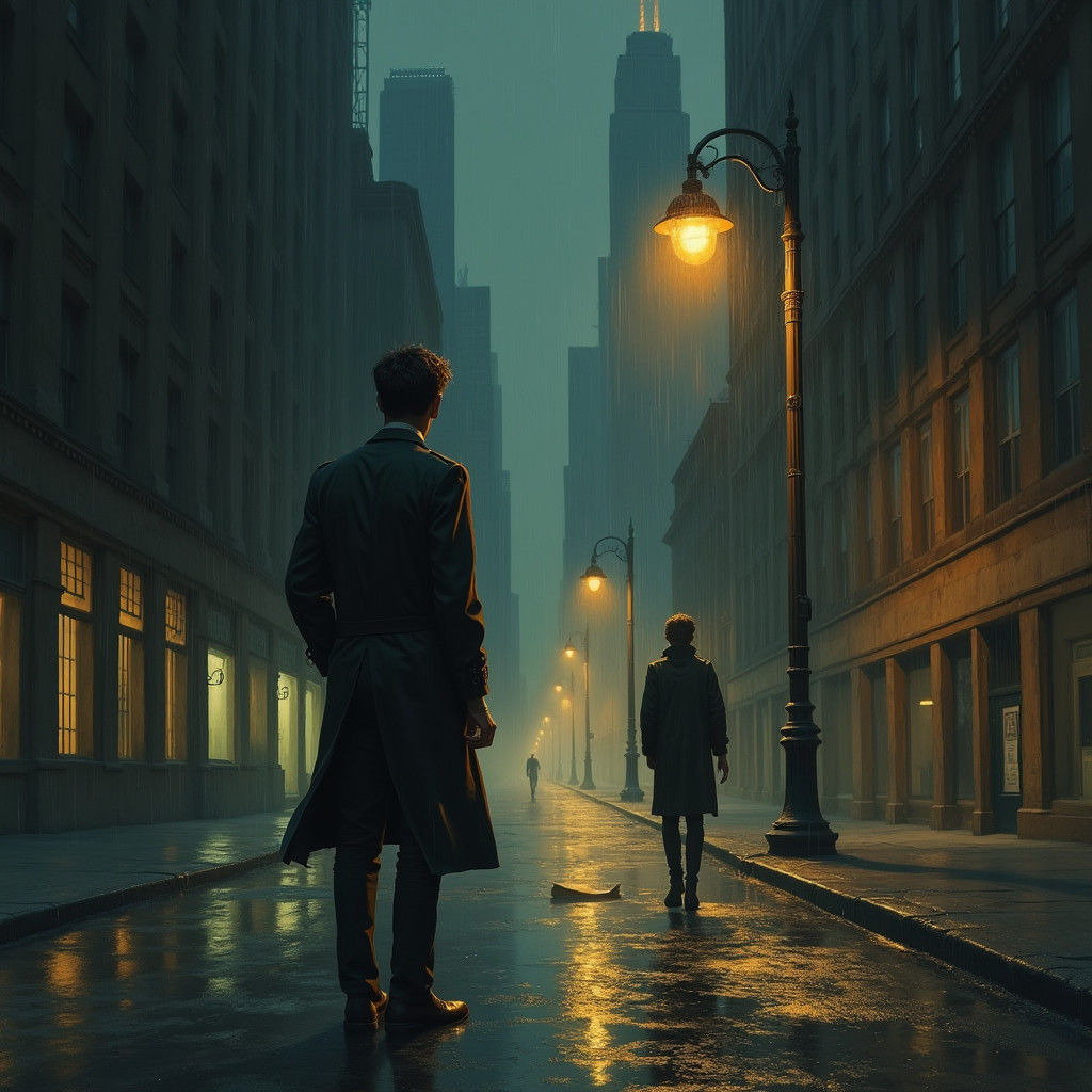 Rainy City Despair: A Gurney-esque Oil Painting