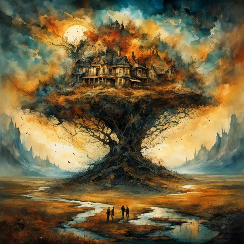 surrealistic landscape, interconnectedness of humans to the ...