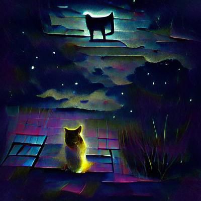 Night Cat Portrait