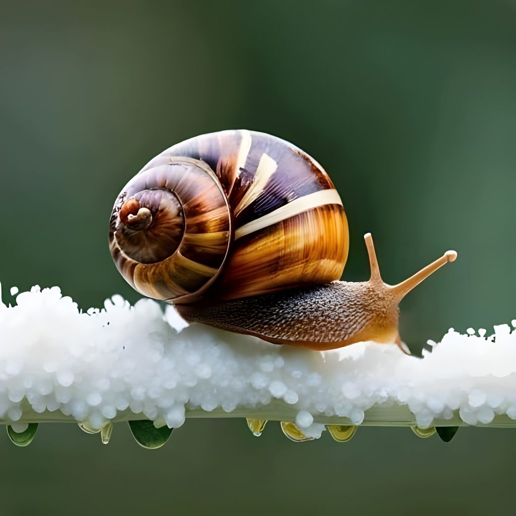 Hyperdetailed Photo of a Snail