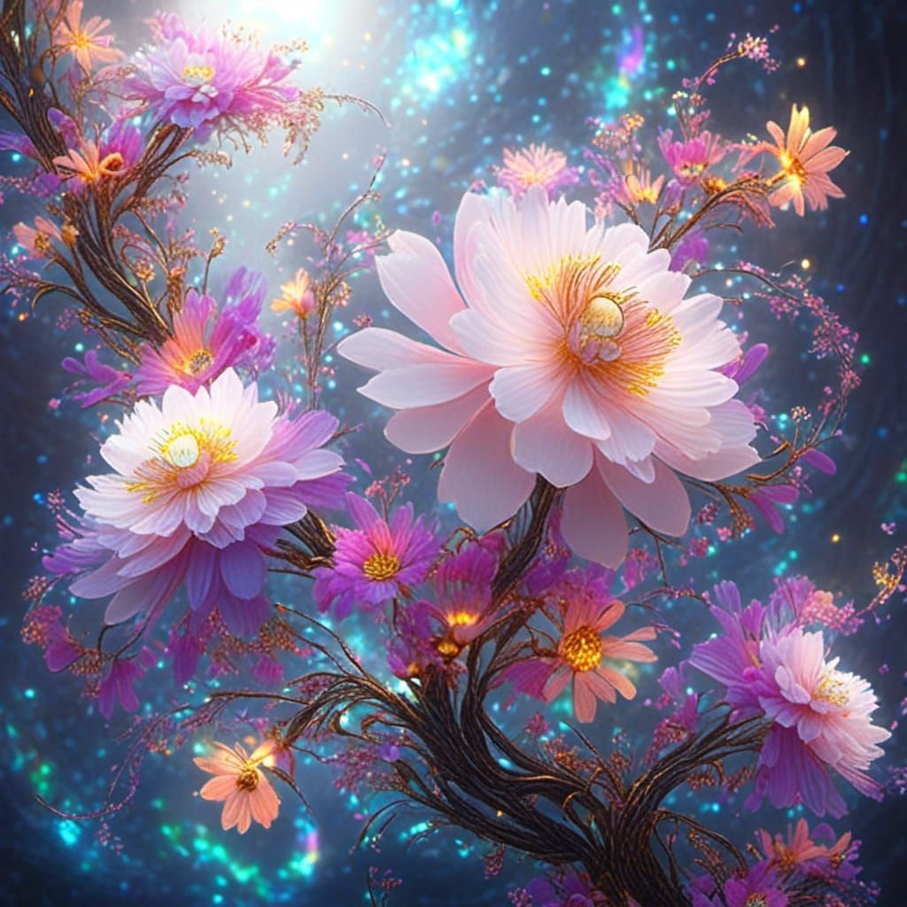 <lora:Artistic 1:1.0> Magic flowers, HD