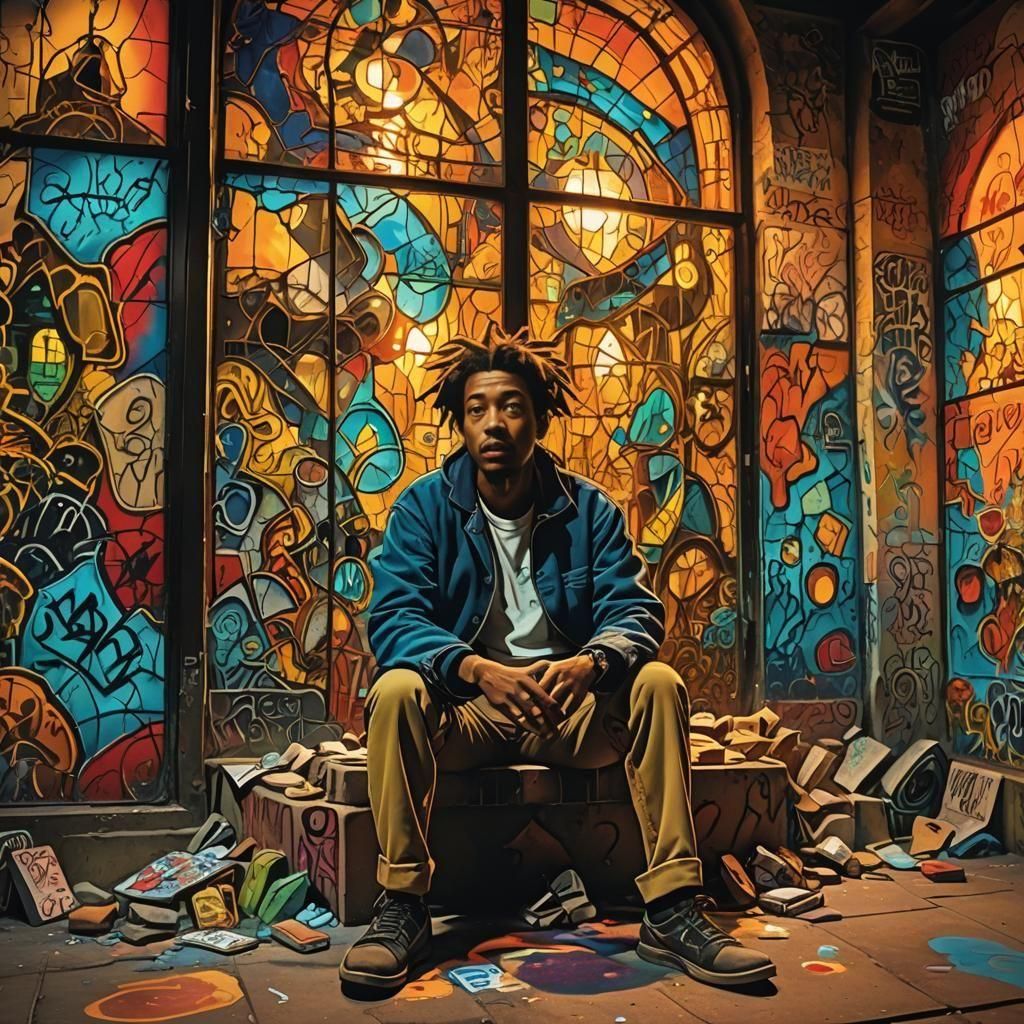 Vibrant Graffiti Art Safe Space in Cellar